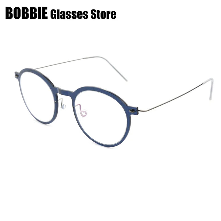 Bobbie Unisex Full Rim Round Titanium Acetate Eyeglasses 636586