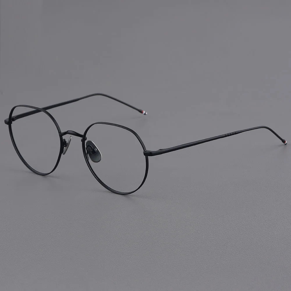 Bobbie Unisex Full Rim Flat Top Polygon Titanium Eyeglasses 612914