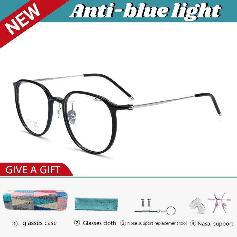 Vicky Unisex Full Rim Oval Square Tr 90 Titanium Reading Glasses 749104