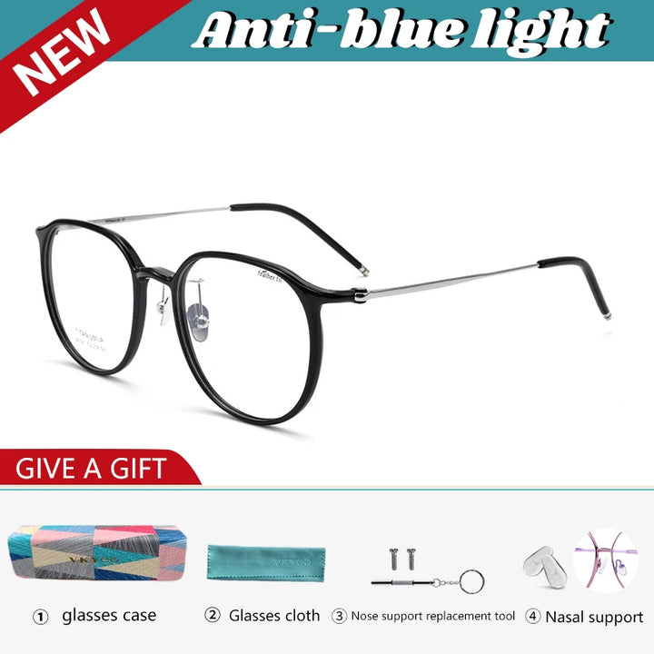 Vicky Unisex Full Rim Oval Square Tr 90 Titanium Reading Glasses 749104