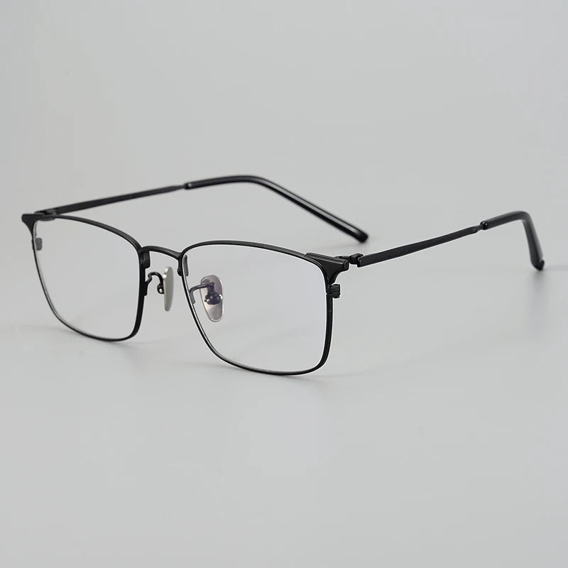 Aimee Unisex Full Rim Square Titanium Eyeglasses 96120 Full Rim Aimee Black  