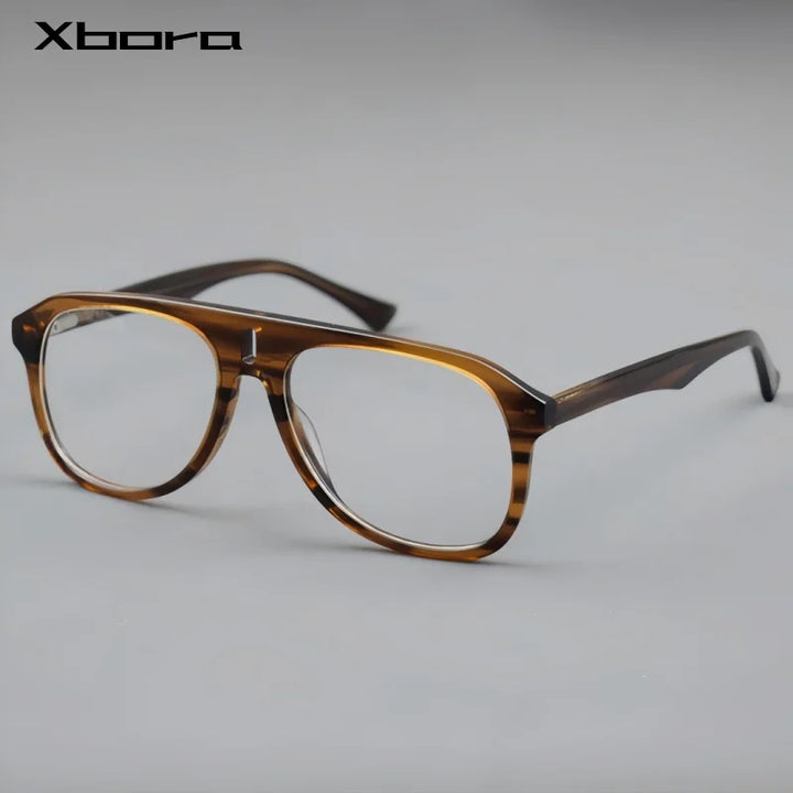 Xbora Women's Full Rim Square Double Bridge Acetate Eyeglasses 544379