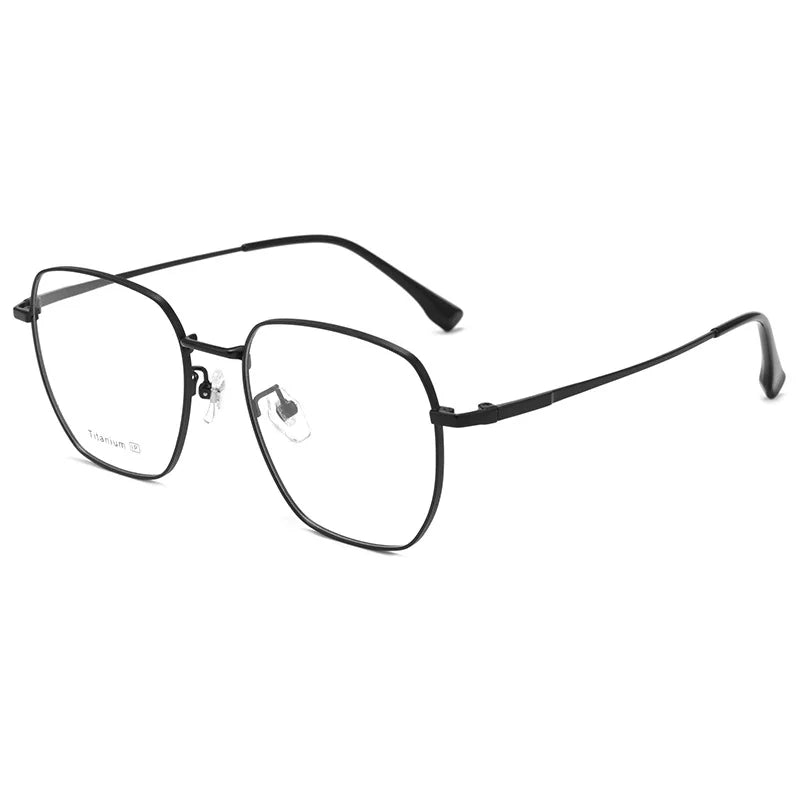 Yimaruili Unisex Full Rim Polygonal Pure Titanium Eyeglasses 88023X — view 5 | Yimaruili at FuzWeb