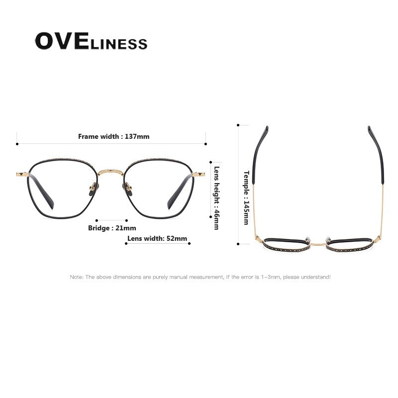 Oveliness Unisex Full Rim Square Titanium Eyeglasses M3101 Full Rim Oveliness   