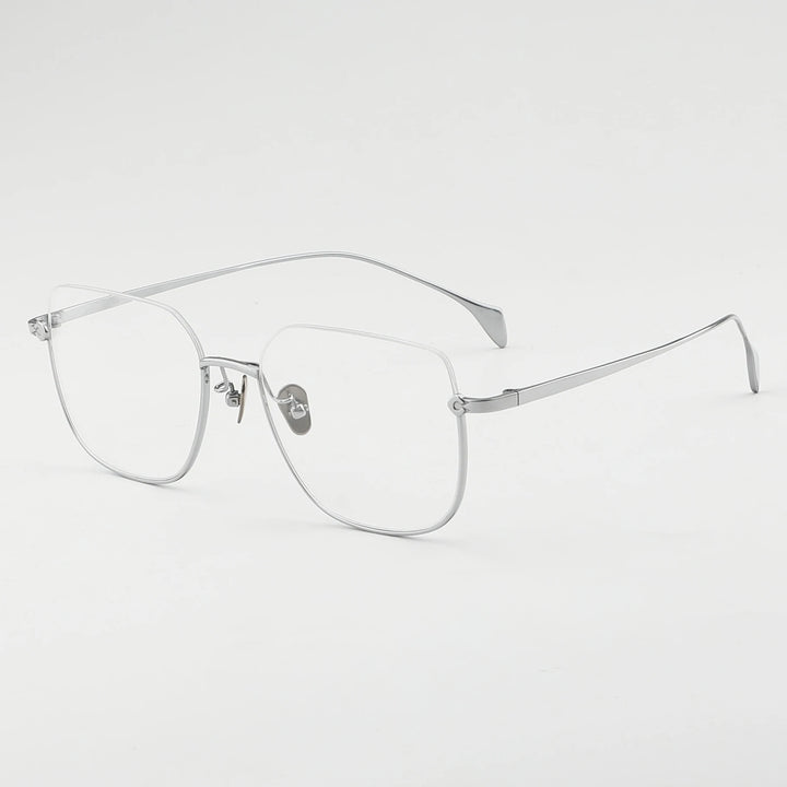 Aror Men's Semi Rim Square Titanium Eyeglasses 410171
