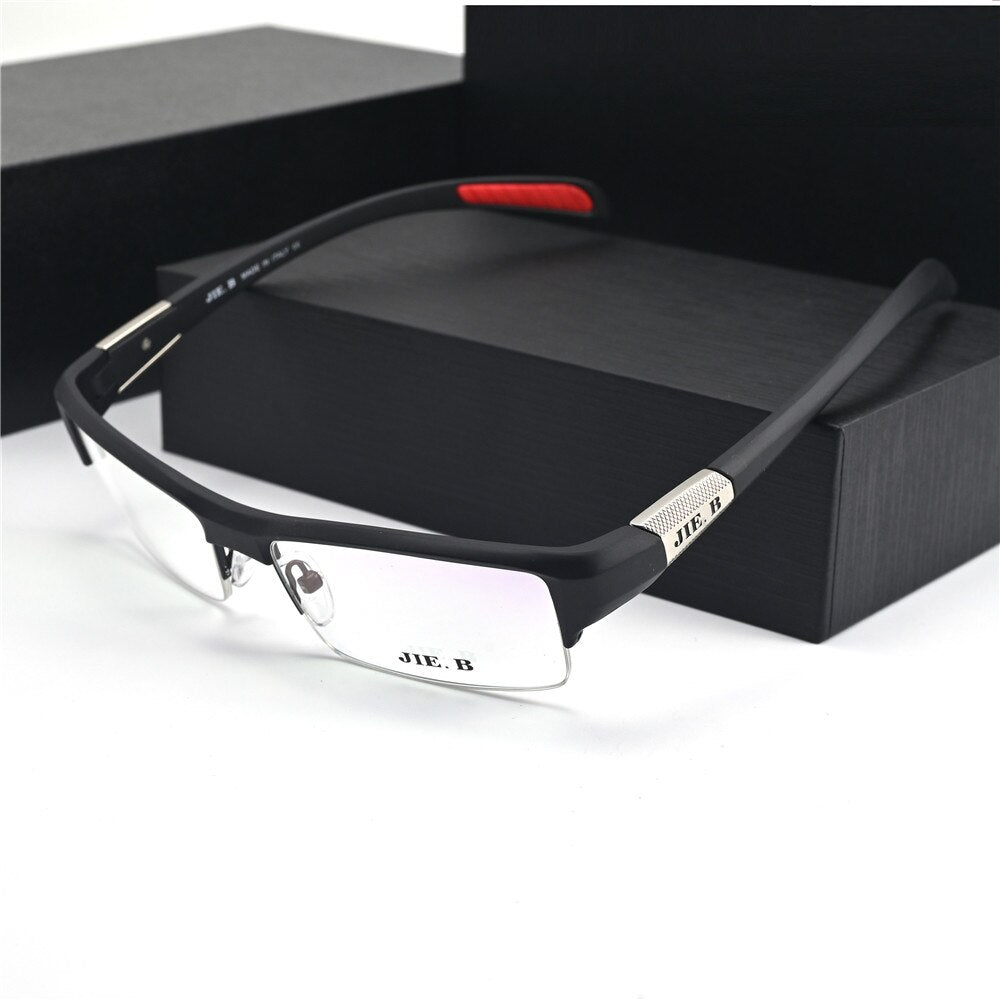 Cubojue Unisex Semi Rim Rectangle Tr 90 Titanium Presbyopic Sport Reading Glasses 9808p Reading Glasses Cubojue   
