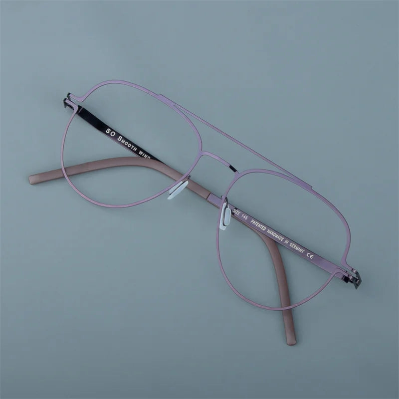 Aimee Unisex Full Rim Round Double Bridge Steel Eyeglasses 14657 Full Rim Aimee   