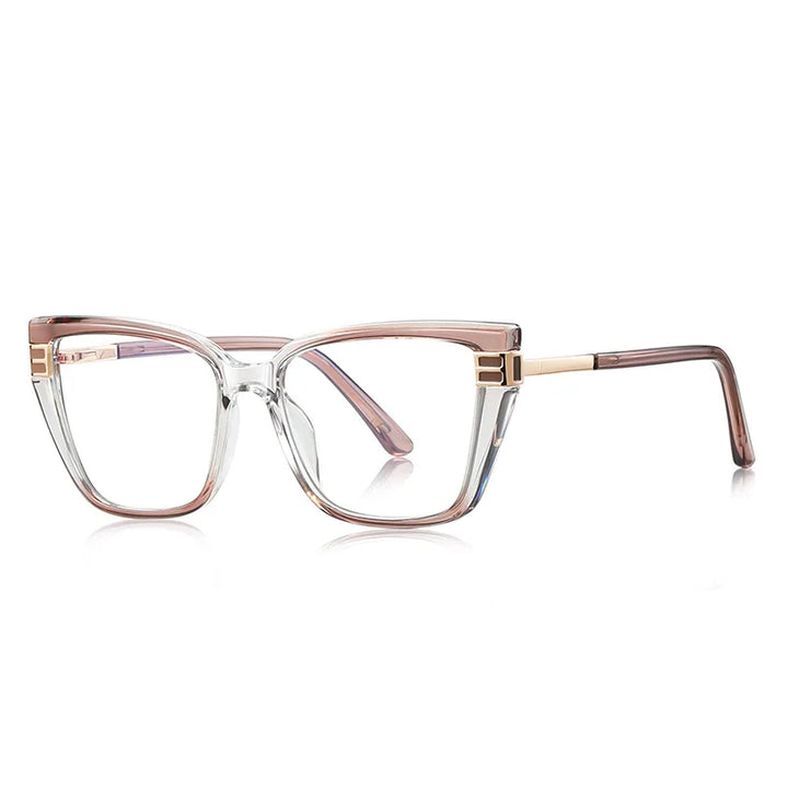 CCspace Women's Full Rim Square Tr 90 Titanium Reading Glasses 311117