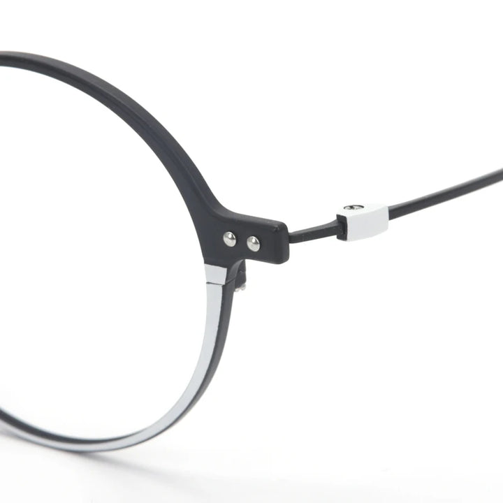 Muzz 10000 unisex round two-tone titanium prescription eyeglasses — view 8