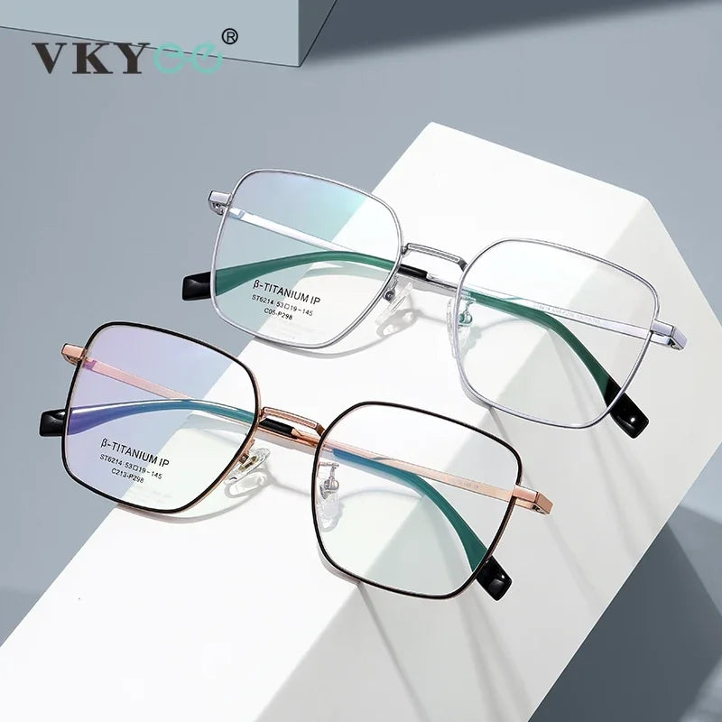 Vicky Unisex Full Rim Square Titanium Reading Glasses St6214 Reading Glasses Vicky   