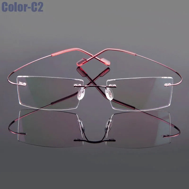 Hotony Unisex Rimless Alloy Prescription Eyeglasses 5018 - view 7