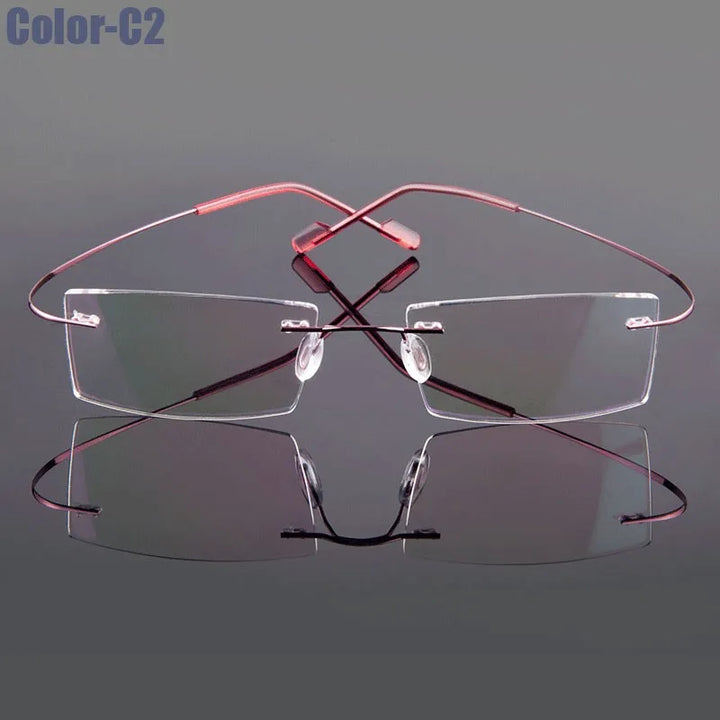 Hotony Unisex Rimless Alloy Prescription Eyeglasses 5018 - view 7