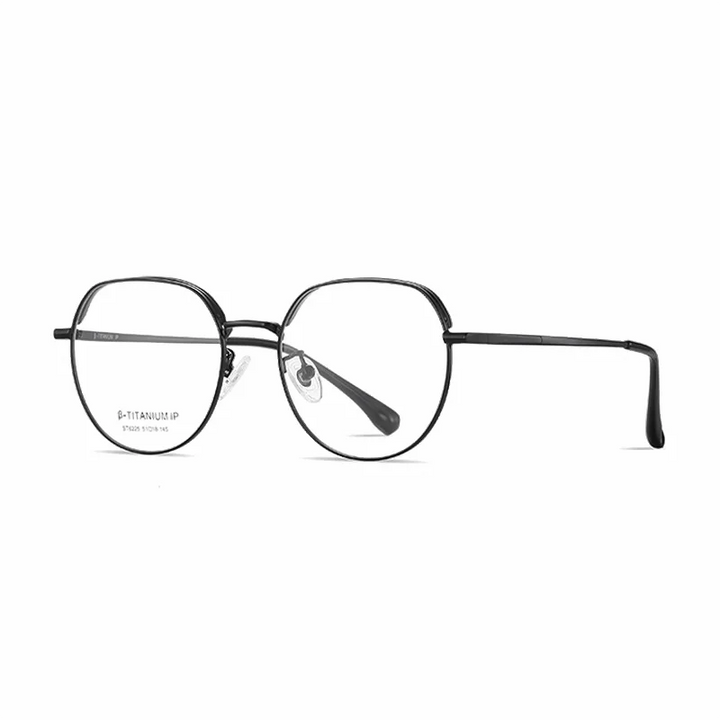 Ralferty Unisex Full Rim Flat Top Oval Titanium Eyeglasses R6225 Full Rim Ralferty C4 Matt Black CHINA 