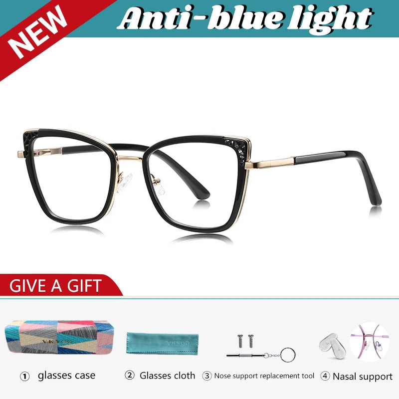 Vicky Women's Full Rim Butterfly Tr 90 Alloy Reading Glasses 43148