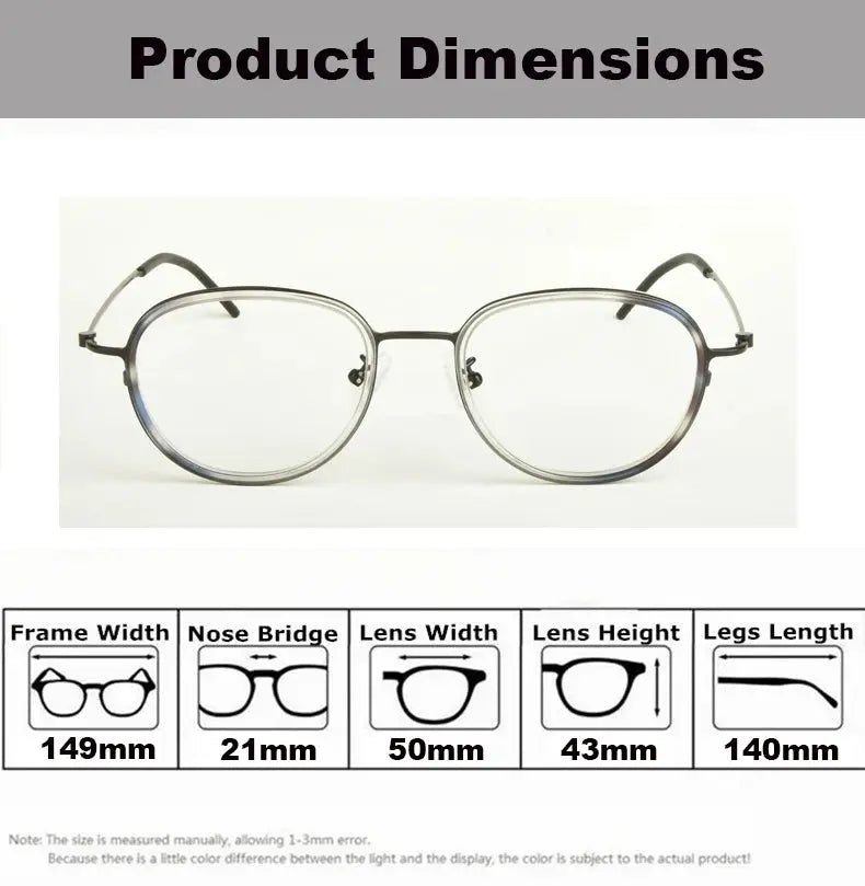 Aimee Unisex Full Rim Oval Round Acetate Titanium Eyeglasses 481505 FuzWeb