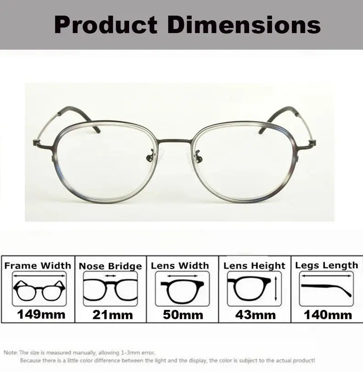 Aimee Unisex Full Rim Oval Round Acetate Titanium Eyeglasses 481505 FuzWeb