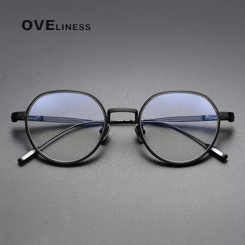 Oveliness Unisex Full Rim Flat Top Oval Titanium Eyeglasses 2261 Full Rim Oveliness   