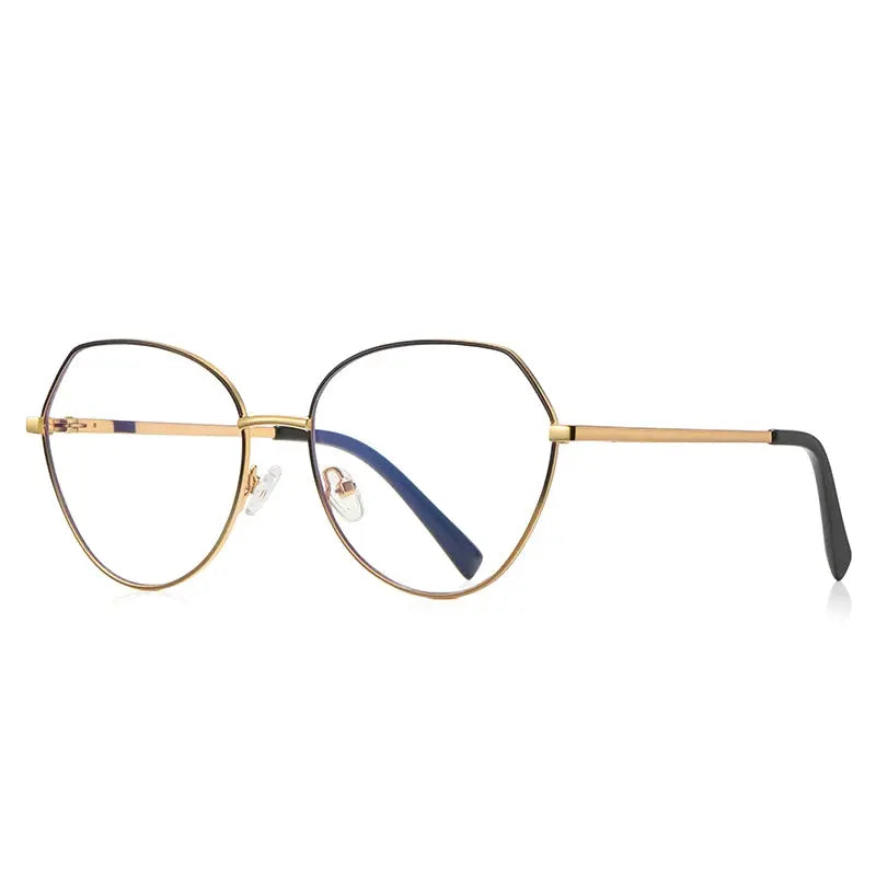 Vicky Women's Full Rim Oval Polygon Stainless Steel Reading Glasses 3095.