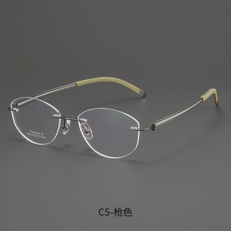 Bclear Women Rimless Cat Eye Titanium Eyeglasses MY-6123