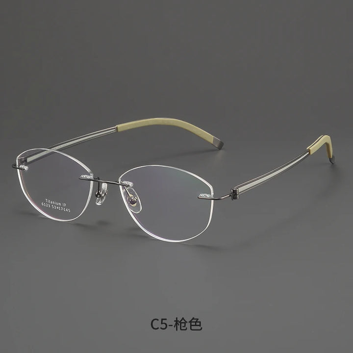 Bclear Women Rimless Cat Eye Titanium Eyeglasses MY-6123