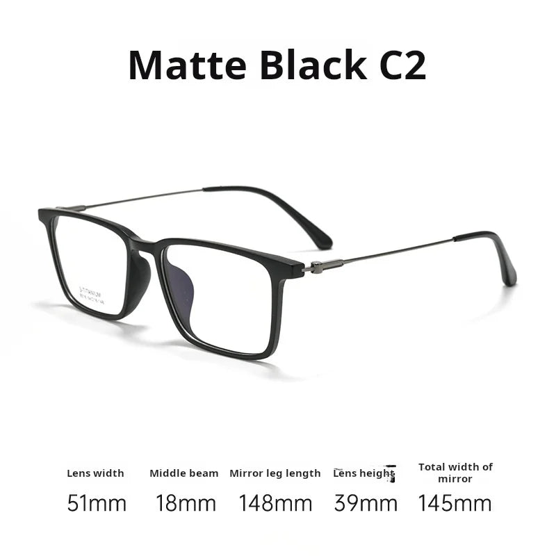Momoja Unisex Full Rim Square Tr 90 Titanium Eyeglasses 78518