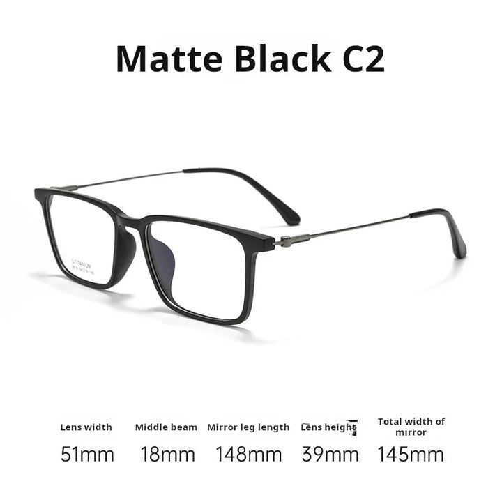 Momoja Unisex Full Rim Square Tr 90 Titanium Eyeglasses 78518