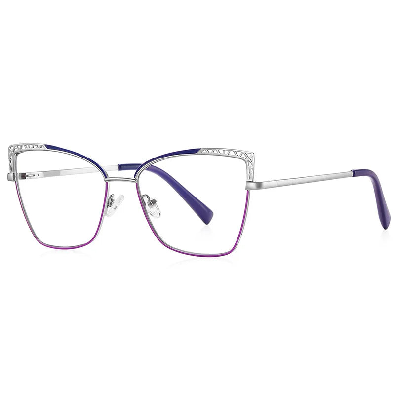 Laoyehui Women's Full Rim Square Cat Eye Alloy Reading Glasses 43106 Reading Glasses Laoyehui C3 -300