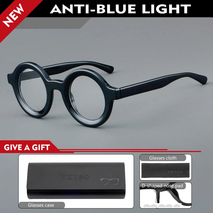Vicky Unisex Full Rim Round Thick Acetate Reading Glasses 623103