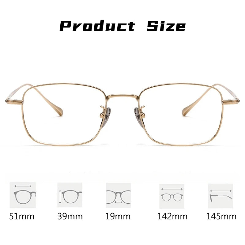 Yimaruili Unisex Full Rim Square Titanium Eyeglasses 18113