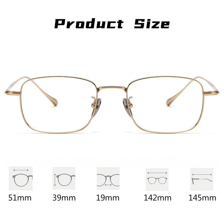 Yimaruili Unisex Full Rim Square Titanium Eyeglasses 18113