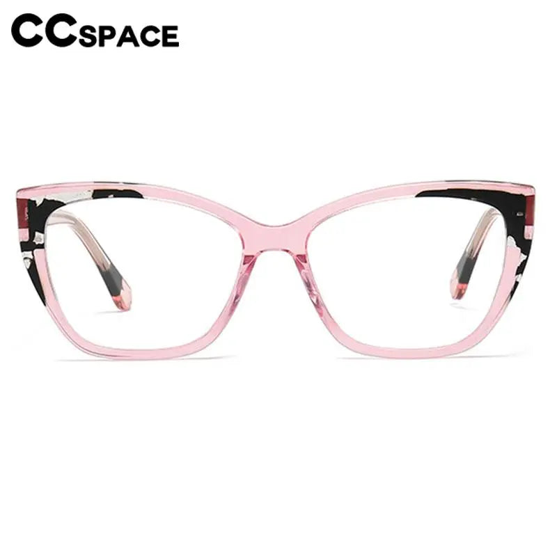 CCSpace Unisex Full Rim Large Square Acetate Eyeglasses 56940 Full Rim CCspace   