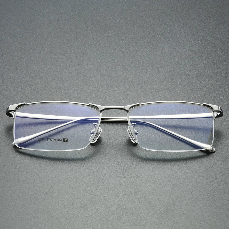 Aror Unisex Semi Rim Square Titanium Eyeglasses 88034