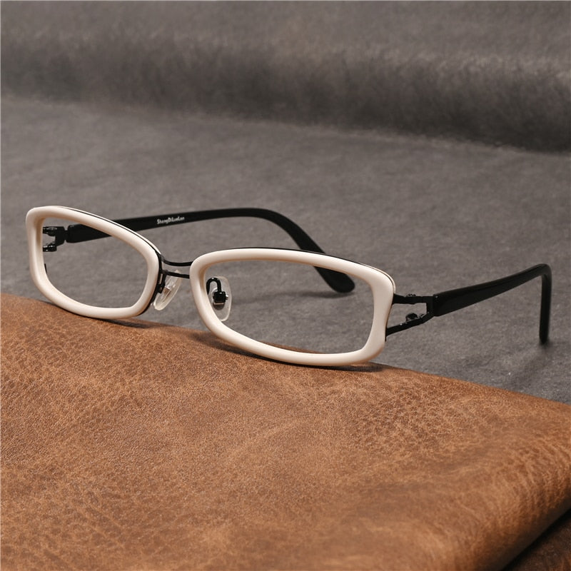 Cubojue Unisex Full Rim Rectangle Tr 90 Titanium Presbyopic Reading Glasses Sd2110p Reading Glasses Cubojue   