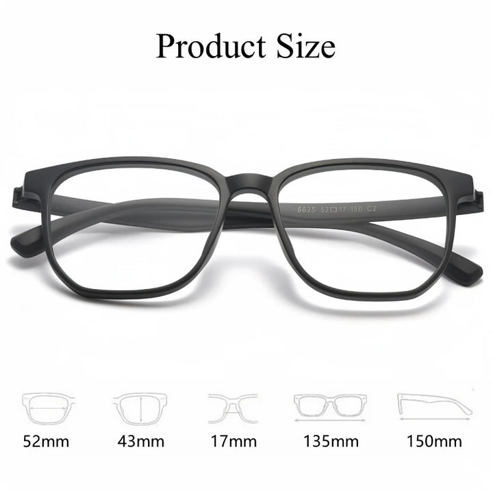 Yimaruili Unisex Full Rim Small Square Tr 90 Screwless Eyegasses 6625 Full Rim Yimaruili Eyeglasses   