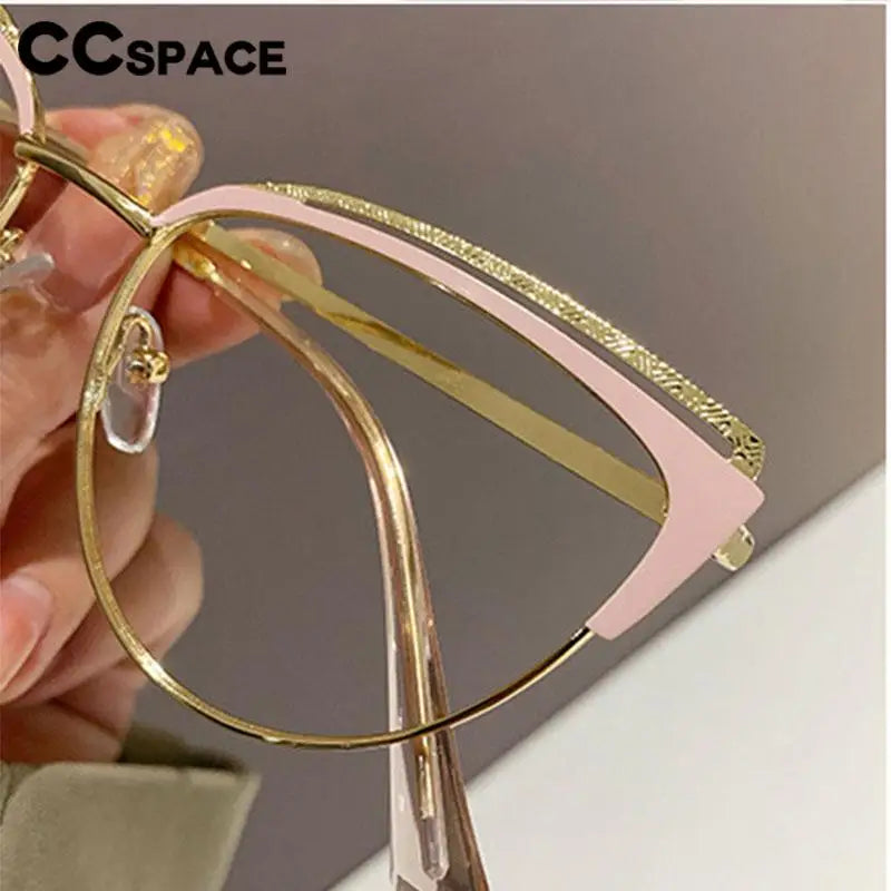 CCSpace Women's Full Rim Square Cat Eye Tr 90 Titanium Eyeglasses 57292 Full Rim CCspace   