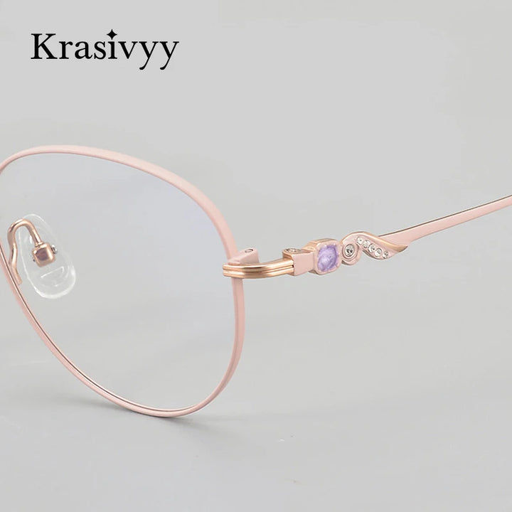 Krasivyy Women's Full Rim Oval Round Titanium Eyeglasses 443004 Full Rim Krasivyy   