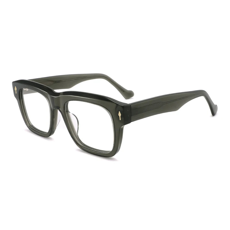 Gatenac Unisex Full Rim Big Square Thick Acetate Eyeglasses  Gxyj1523 Full Rim Gatenac Green  