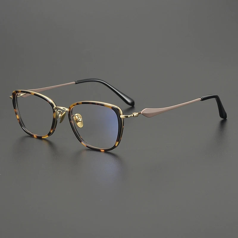Gatenac Unisex Full Rim Cat Eye Acetate Titanium Eyeglasses Gxyj2027