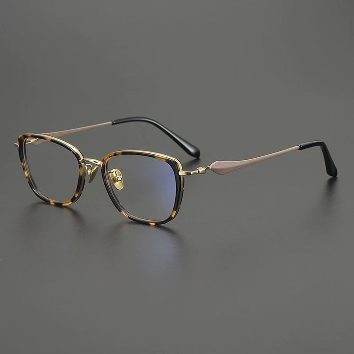 Gatenac Unisex Full Rim Cat Eye Acetate Titanium Eyeglasses Gxyj2027