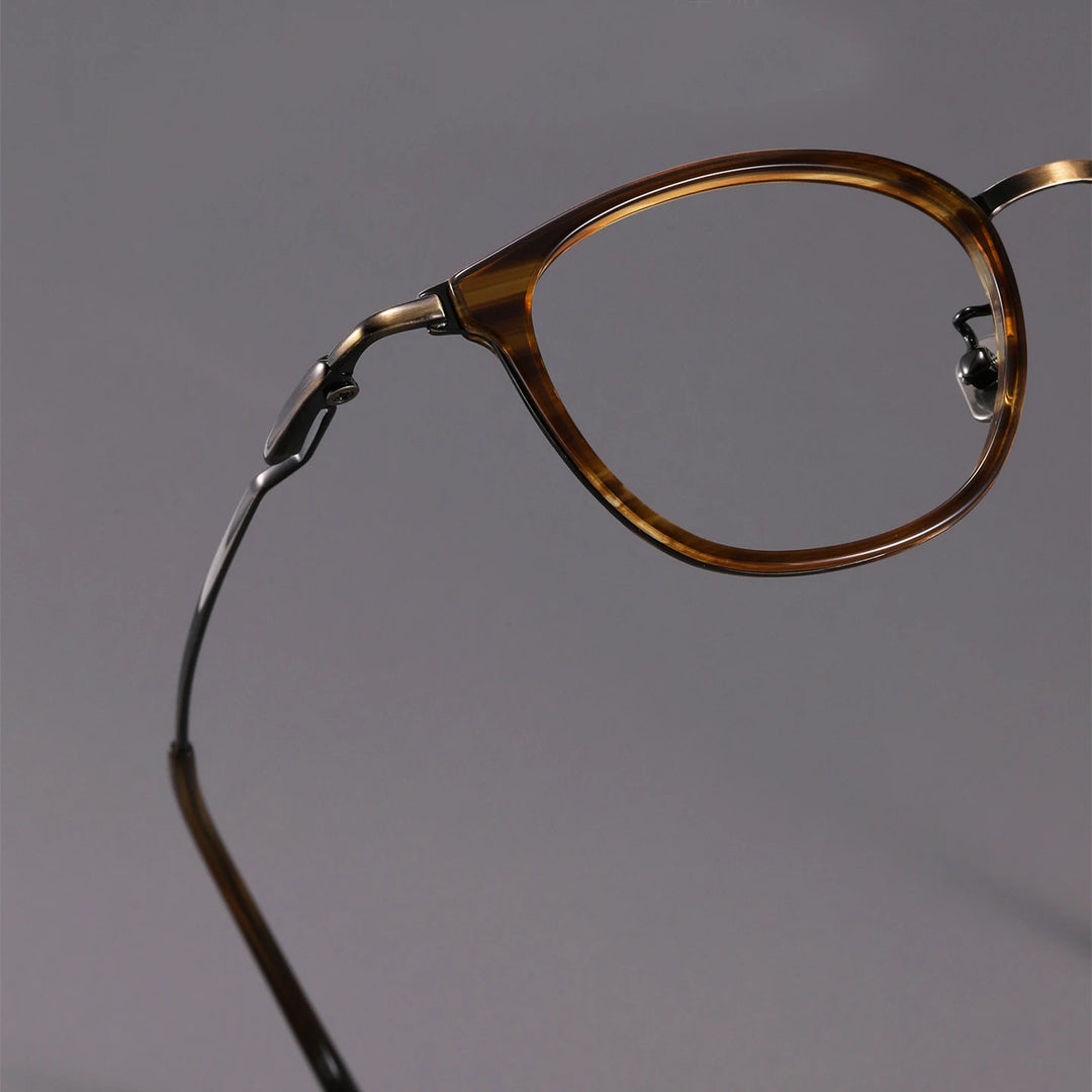 Black Mask Unisex Full Rim Oval Titanium Eyeglasses BM-0059