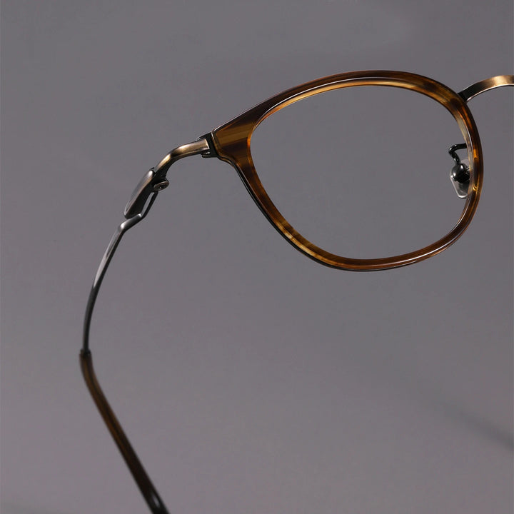 Black Mask Unisex Full Rim Oval Titanium Eyeglasses BM-0059