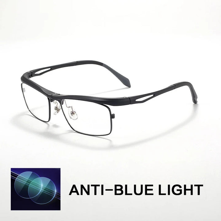 Gatenac Unisex Full Rim Flip Up Square Photochromic Alloy Reading Glasses 679001