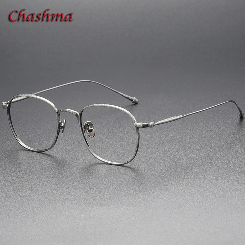 Chashma Ochki Unisex Full Rim Square Titanium Eyeglasses 3090 Full Rim Chashma Ochki Gray  