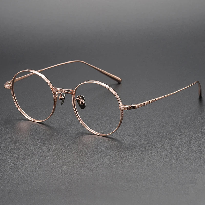 Black Mask Women's Full Rim Round Titanium Eyeglasses 77026
