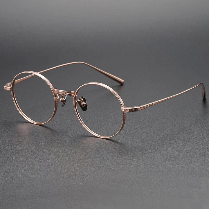 Black Mask Women's Full Rim Round Titanium Eyeglasses 77026