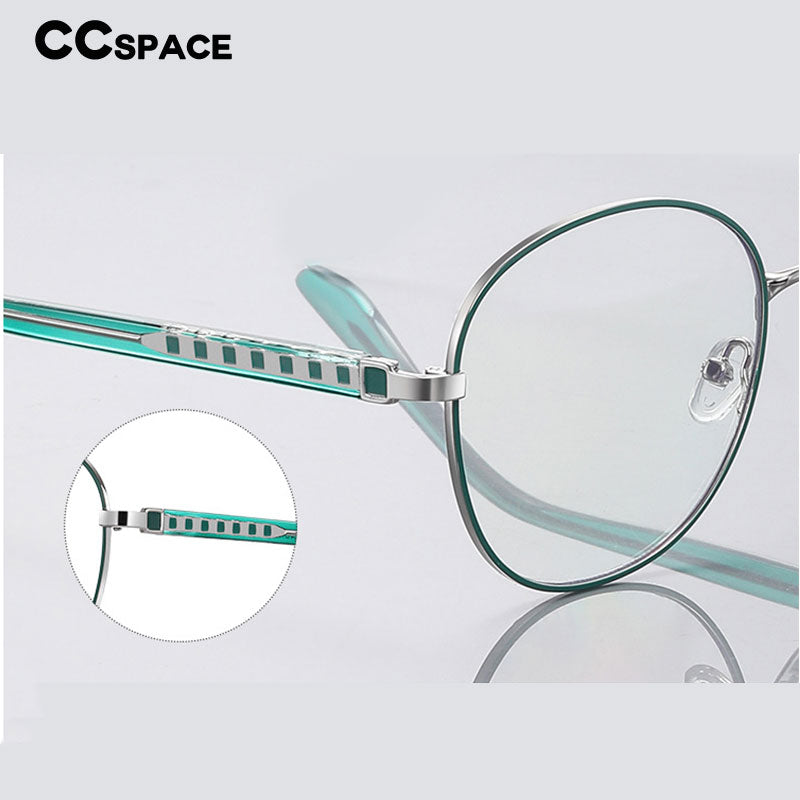 CCspace Women's Full Rim Round Alloy Eyeglasses 56522 Full Rim CCspace   