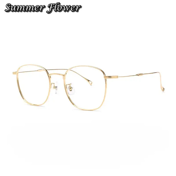 Summer Flower Unisex Full Rim Square Titanium Eyeglasses 686247