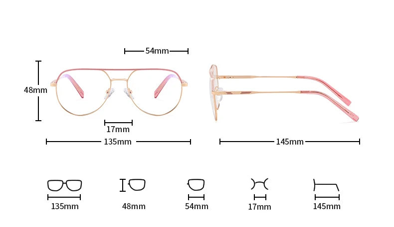 CCspace Unisex Full Rim Round Double Bridge Alloy Reading Glasses R57523 Reading Glasses CCSpace   