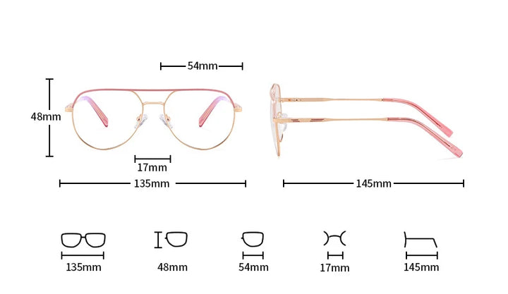 CCspace Unisex Full Rim Round Double Bridge Alloy Reading Glasses R57523 Reading Glasses CCSpace   