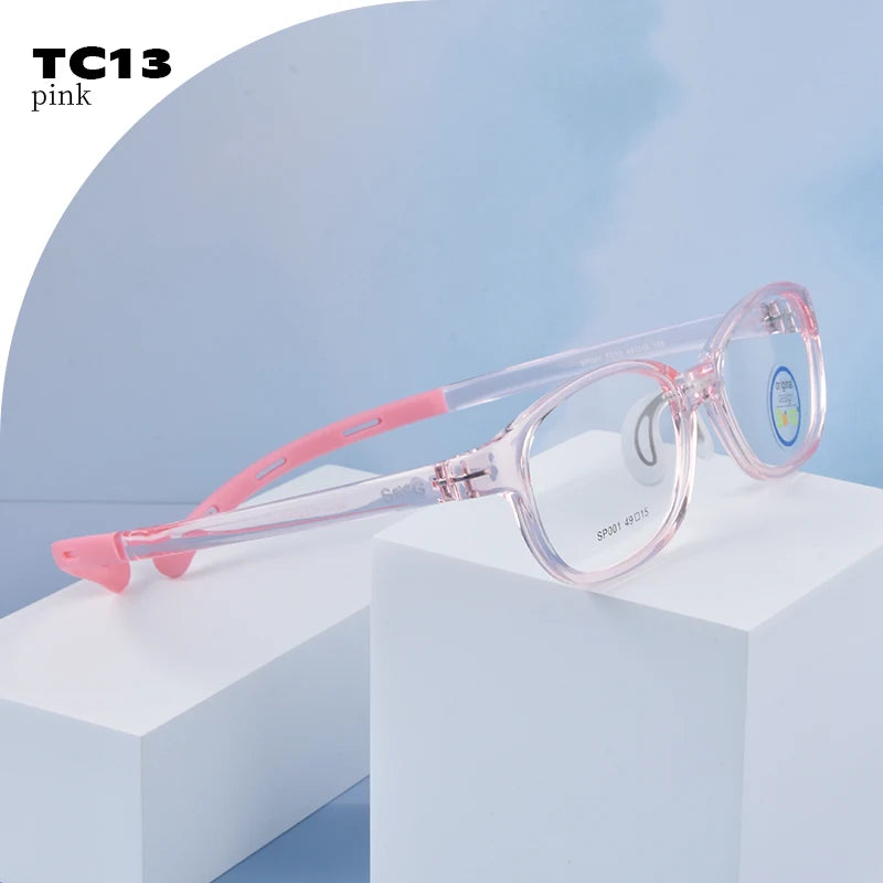 Secg Unisex Children's Full Rim Square Tr 90 Silicone Eyeglasses 19161 Full Rim Secg TC13  